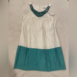 NWT Alexia Admor necklace dress pearly white & turquoise 💫
